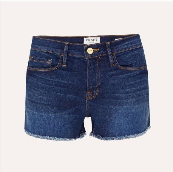 Frame Denim Dark Blue Jean Shorts - Picture 5 of 8